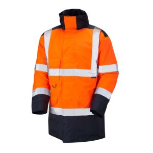 Leo EcoViz 4K Baffle Lined Anorak Orange/Navy # A01-O/NV-LEO