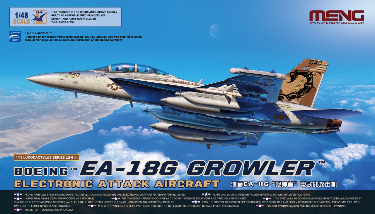 Meng 1/48 Boeing EA-18G "Growler" Electronic Warfare Attack Aircraft # LS-014